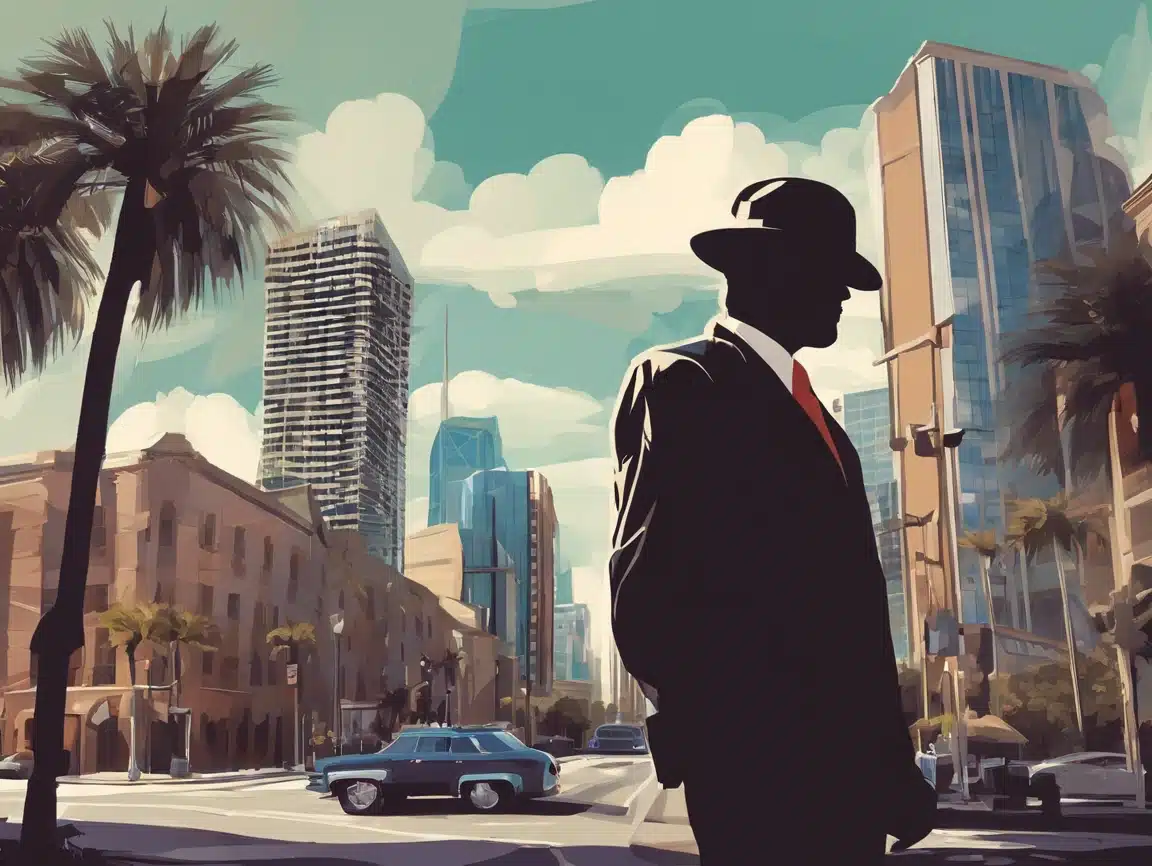 Silhouette of a private investigator in a cityscape - F3 Private Investigations professional detective services