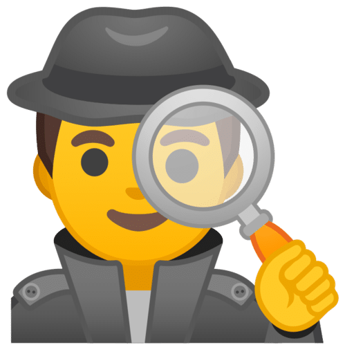 Emoji of an investigator with a magnifying glass, representing F3 Private Investigations' detective services.